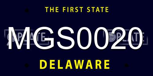 MGS0020 Delaware License Plate