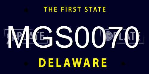 MGS0070 Delaware License Plate