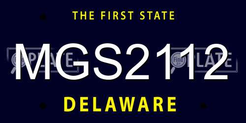 MGS2112 Delaware License Plate