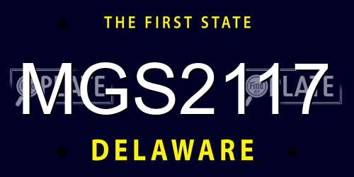 MGS2117 Delaware License Plate