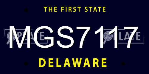 MGS7117 Delaware License Plate