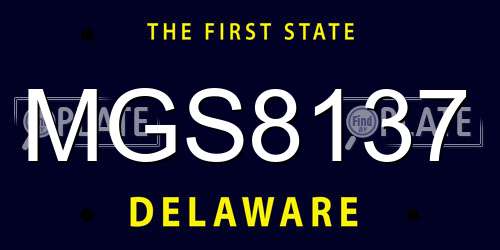 MGS8137 Delaware License Plate