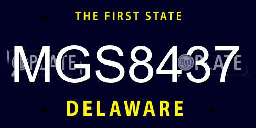 MGS8437 Delaware License Plate