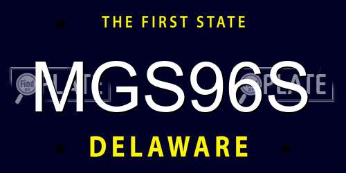 MGS96S Delaware License Plate