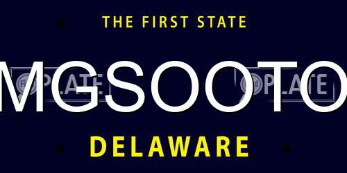 MGSOOTO Delaware License Plate