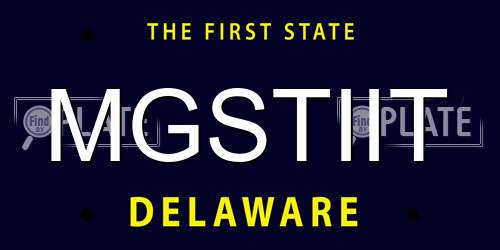 MGSTIIT Delaware License Plate