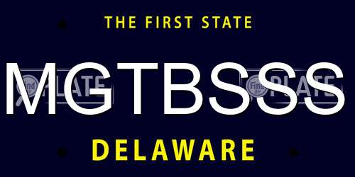 MGTBSSS Delaware License Plate