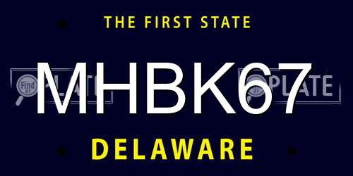 MHBK67 Delaware License Plate
