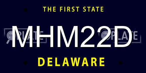 MHM22D Delaware License Plate
