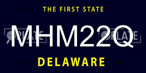 MHM22Q Delaware License Plate