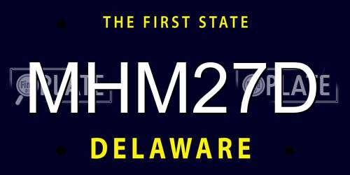 MHM27D Delaware License Plate