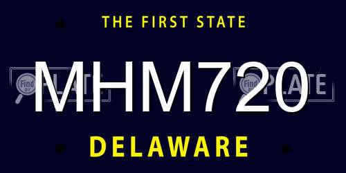 MHM720 Delaware License Plate