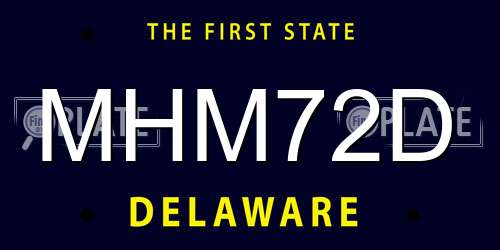 MHM72D Delaware License Plate