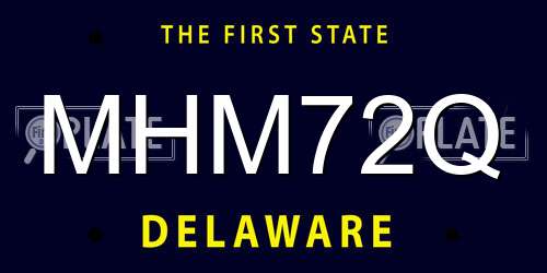MHM72Q Delaware License Plate