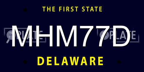 MHM77D Delaware License Plate