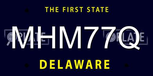 MHM77Q Delaware License Plate
