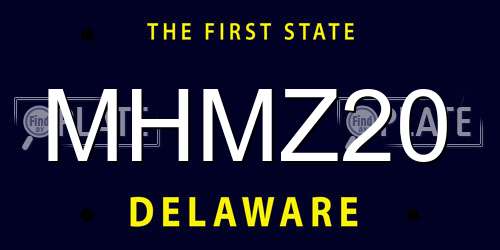 MHMZ20 Delaware License Plate