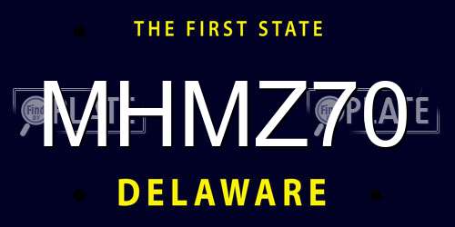 MHMZ70 Delaware License Plate