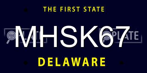 MHSK67 Delaware License Plate