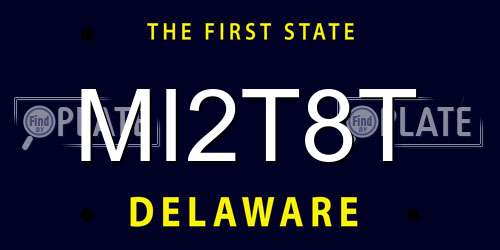 MI2T8T Delaware License Plate