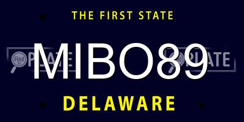 MIBO89 Delaware License Plate