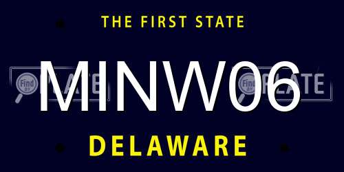 MINW06 Delaware License Plate