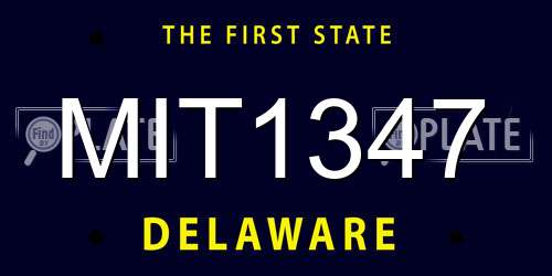 MIT1347 Delaware License Plate