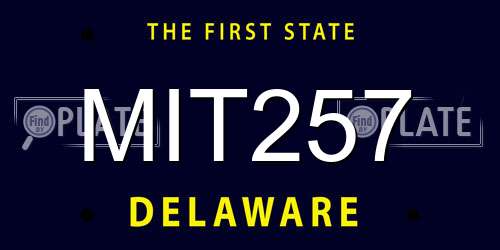 MIT257 Delaware License Plate