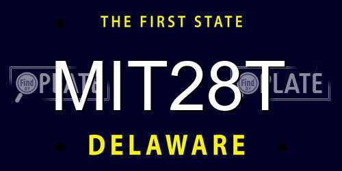 MIT28T Delaware License Plate