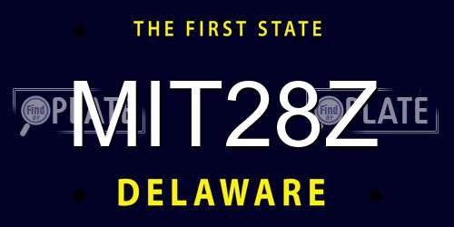 MIT28Z Delaware License Plate
