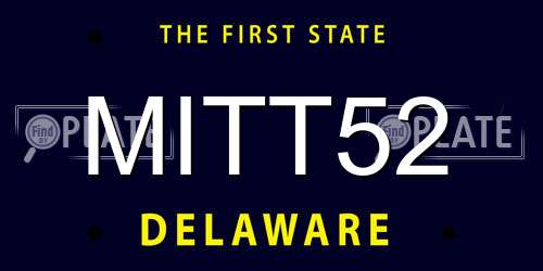 MITT52 Delaware License Plate