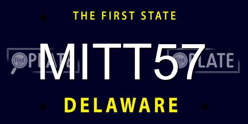 MITT57 Delaware License Plate
