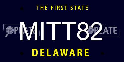 MITT82 Delaware License Plate