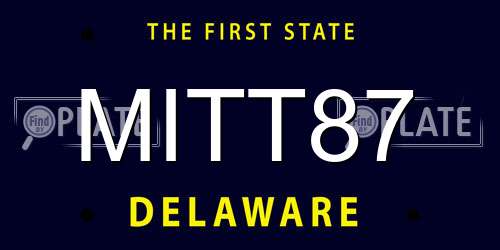 MITT87 Delaware License Plate