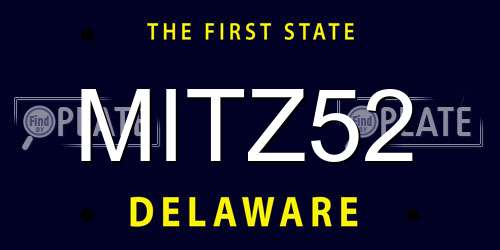 MITZ52 Delaware License Plate