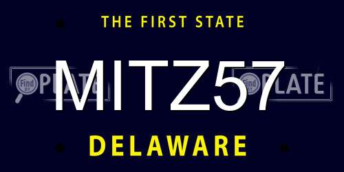 MITZ57 Delaware License Plate