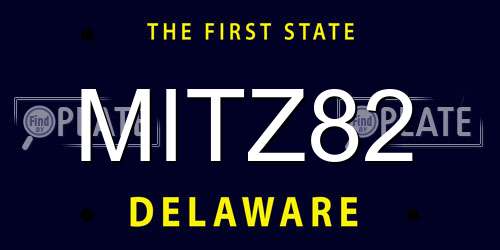 MITZ82 Delaware License Plate