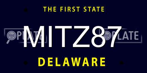 MITZ87 Delaware License Plate