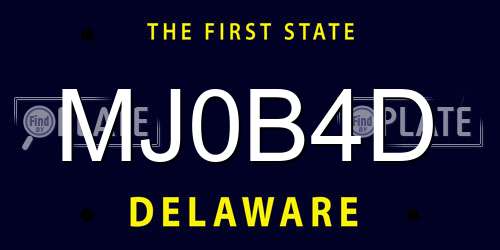 MJ0B4D Delaware License Plate