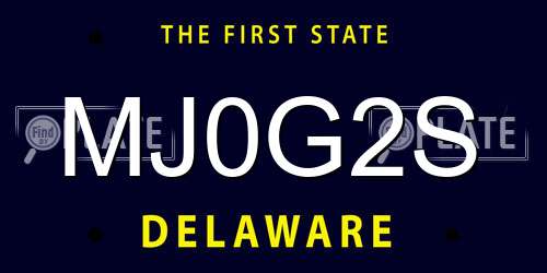 MJ0G2S Delaware License Plate