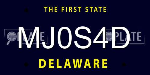 MJ0S4D Delaware License Plate