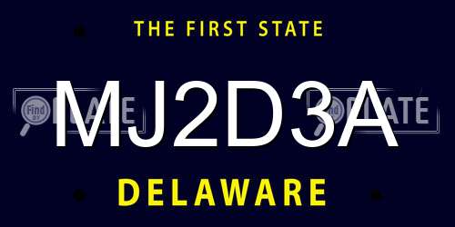 MJ2D3A Delaware License Plate