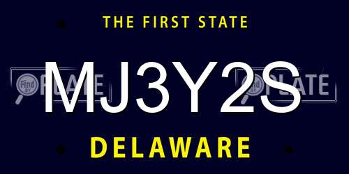 MJ3Y2S Delaware License Plate