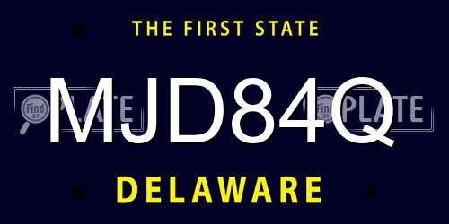 MJD84Q Delaware License Plate