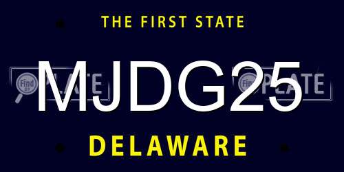 MJDG25 Delaware License Plate