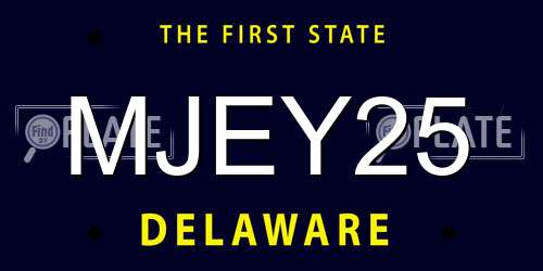 MJEY25 Delaware License Plate