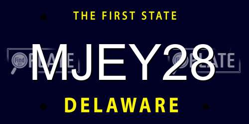 MJEY28 Delaware License Plate