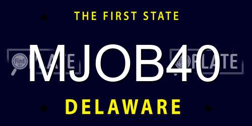 MJOB40 Delaware License Plate