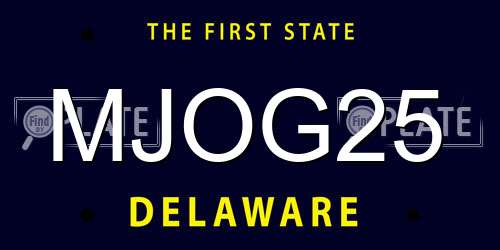 MJOG25 Delaware License Plate