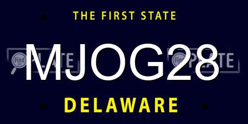MJOG28 Delaware License Plate